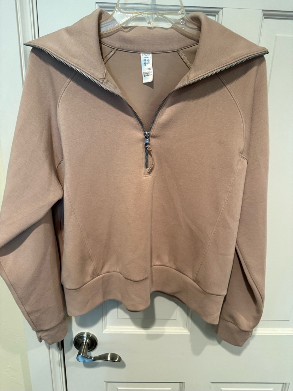 SPANX AirEssentials Dune Tan Half-Zip Pullover Large
